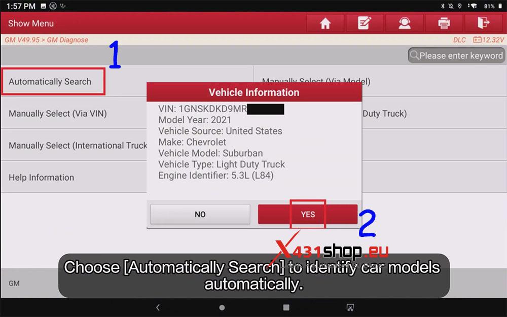 LAUNCH X431 PRO3 V+ ELITE Reset GM Car Clutch Overtemp Counter (2)