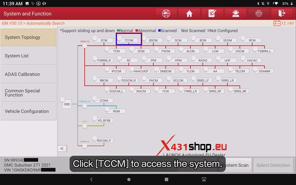LAUNCH X431 PRO3 V+ ELITE Reset GM Car Clutch Overtemp Counter (3)