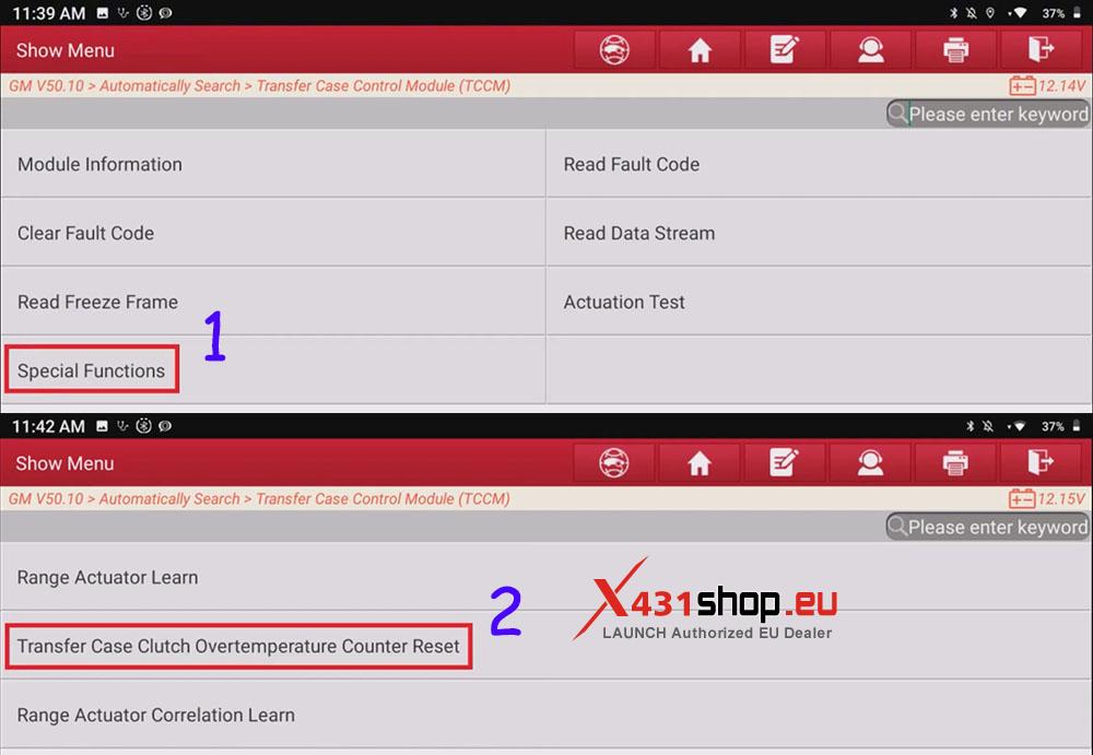 LAUNCH X431 PRO3 V+ ELITE Reset GM Car Clutch Overtemp Counter (5)