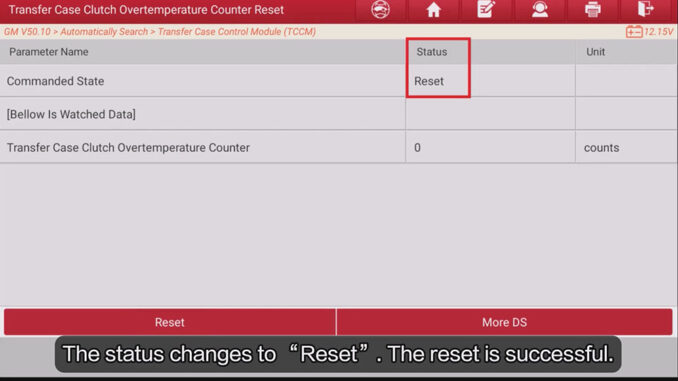 LAUNCH X431 PRO3 V+ ELITE Reset GM Car Clutch Overtemp Counter (9)