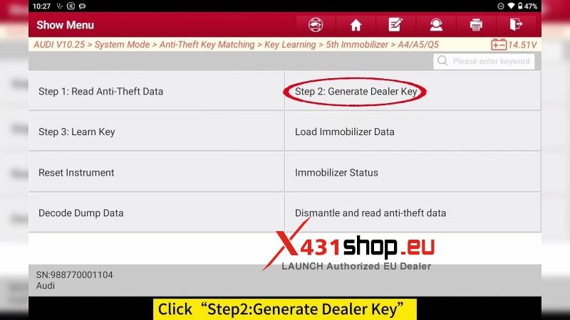 how to program audi a4 keys with launch x431 immo plus immo elite 5
