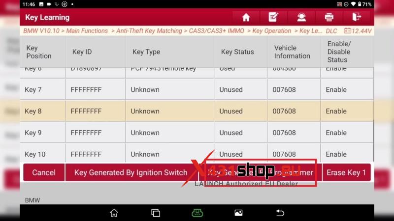 launch x431 immo elite plus guide adding a new bmw cas3 key 8