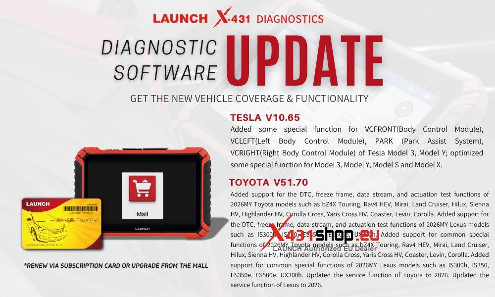 LAUNCH X431 Diagnostic Software Upgrade 20260526
