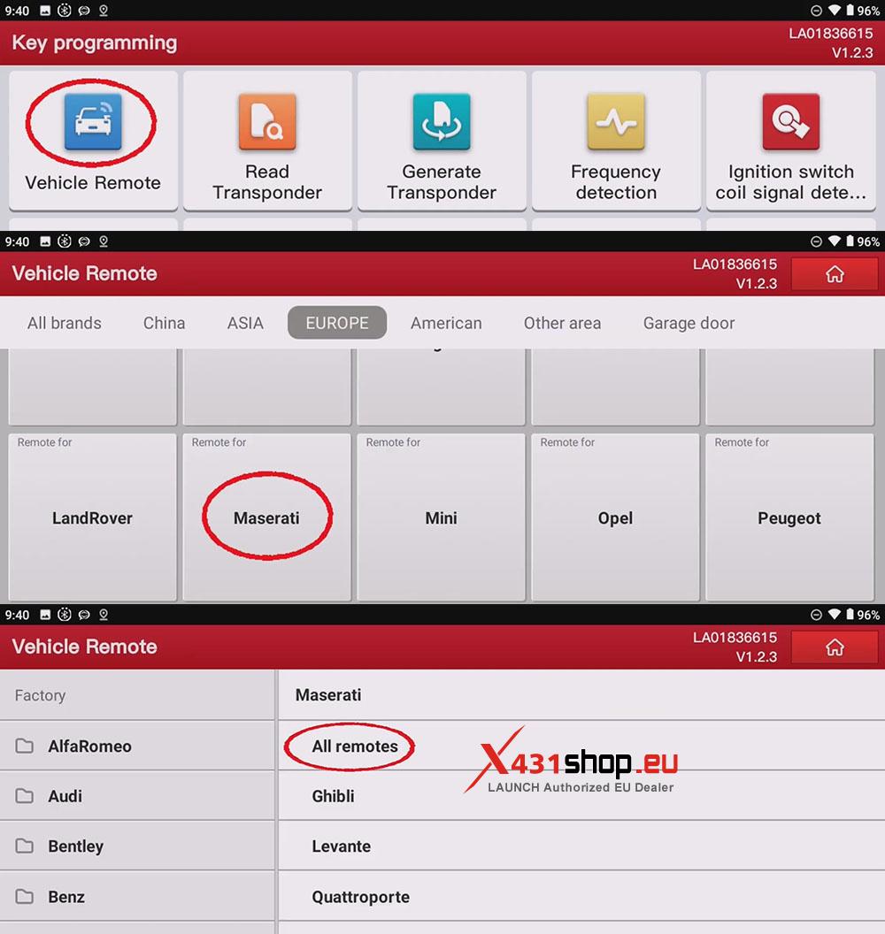 LAUNCH X431 IMMO Tool KeylessGo Programming on Maserati (1)