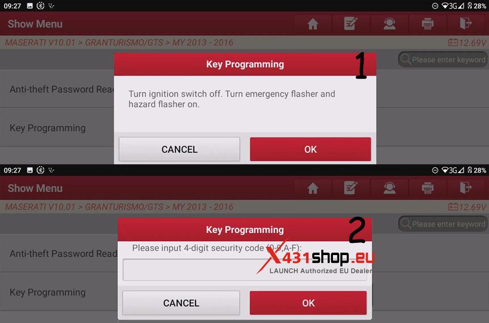 LAUNCH X431 IMMO Tool KeylessGo Programming on Maserati (7)