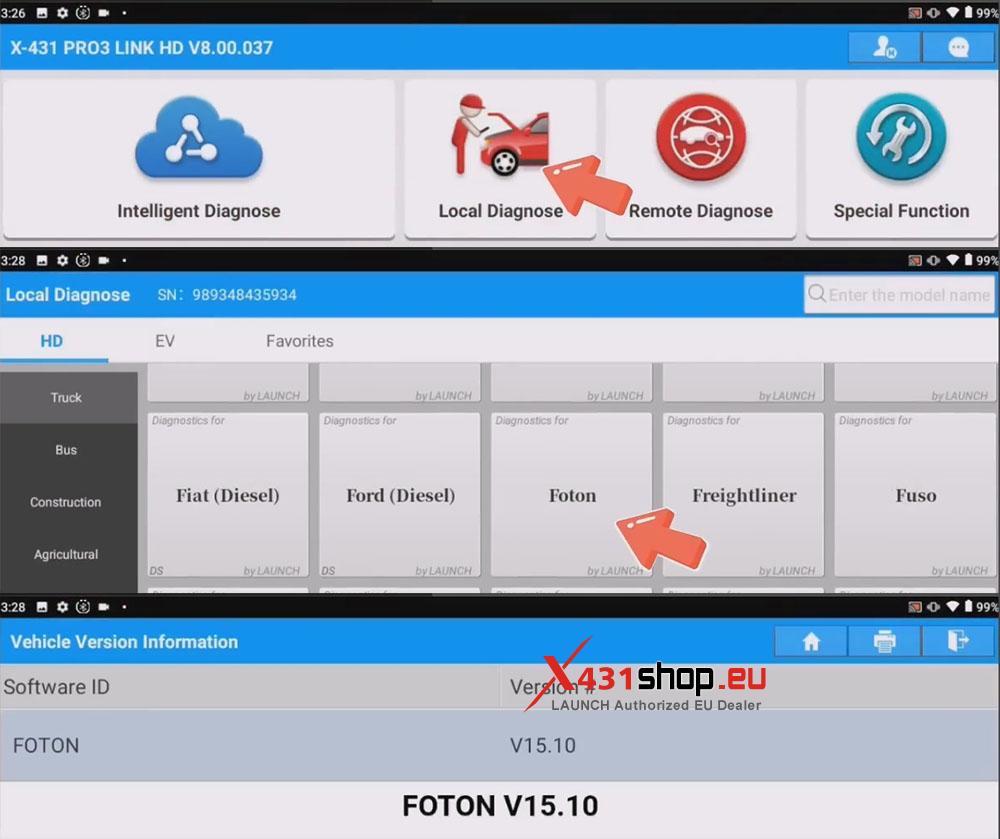 LAUNCH X431 PAD Foton Aumark Truck Engine State Monitoring (1)