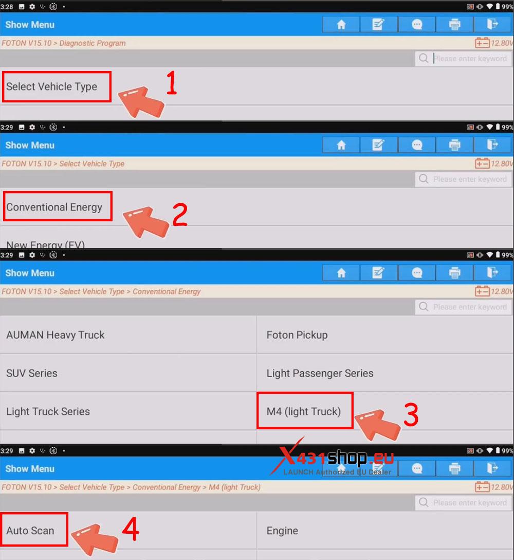 LAUNCH X431 PAD Foton Aumark Truck Engine State Monitoring (2)