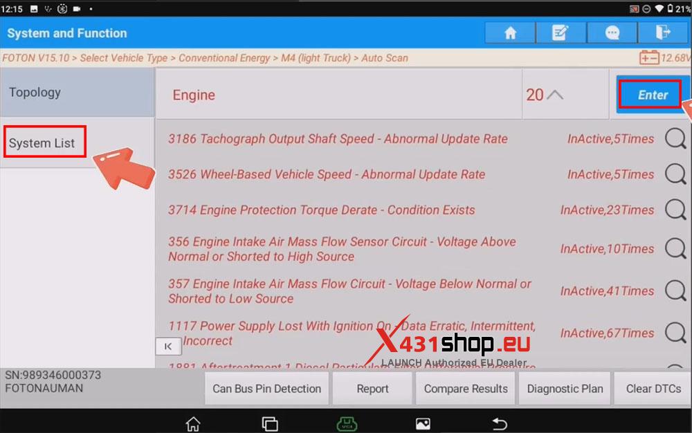 LAUNCH X431 PAD Foton Aumark Truck Engine State Monitoring (4)