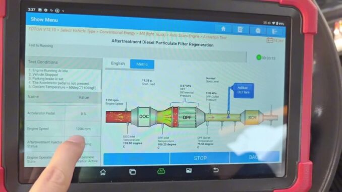 how to dpf regen 2018 foton aumark with launch x431 pad 5 10