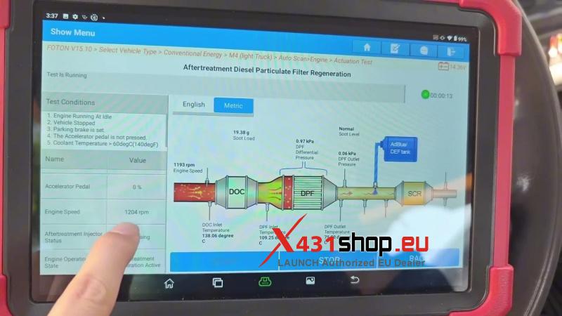 how to dpf regen 2018 foton aumark with launch x431 pad 5 10