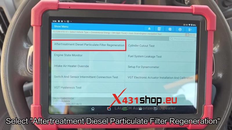 how to dpf regen 2018 foton aumark with launch x431 pad 5 8