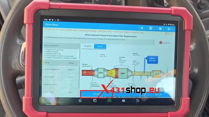 how to dpf regen 2018 foton aumark with launch x431 pad 5 9
