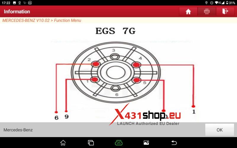 how to reset mercedes benz vgs3 nag2 tcu with launch x431 pro5 6