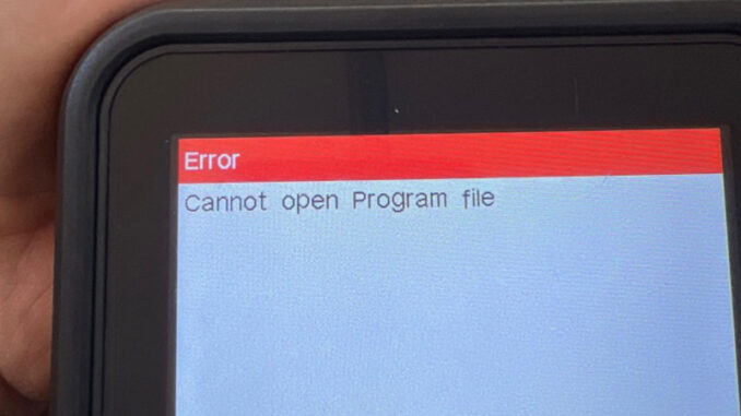 LAUNCH CRT5011E Error Cannot open Program file