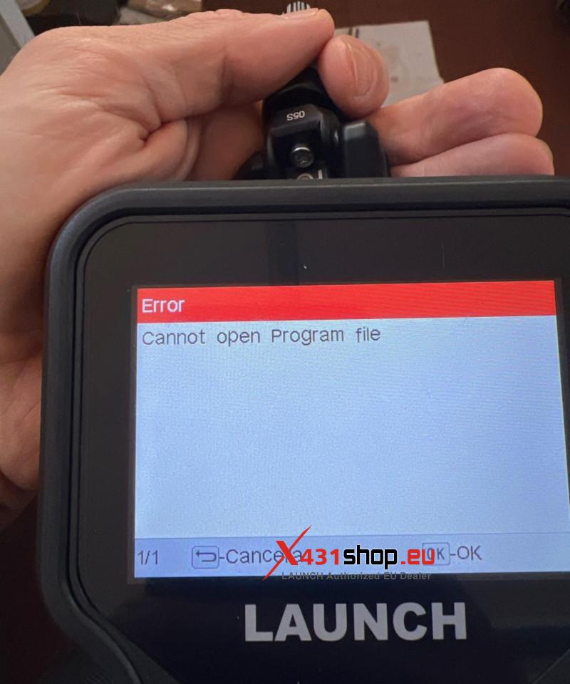 LAUNCH CRT5011E Error Cannot open Program file