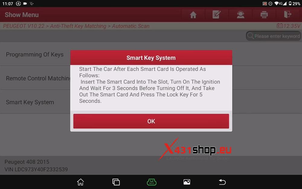 LAUNCH X431 IMMO PLUS Key Matching for Peugeot 3008 (11)