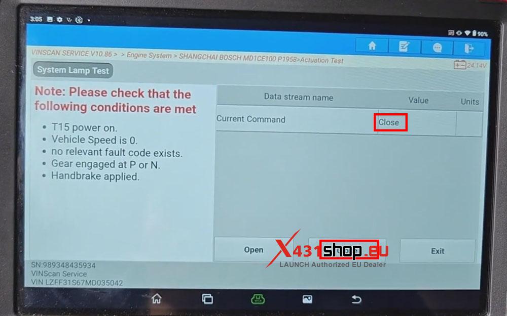 LAUNCH X431 PAD V ELITE System Lamp Test on 2021 Genlyon C6 (5)