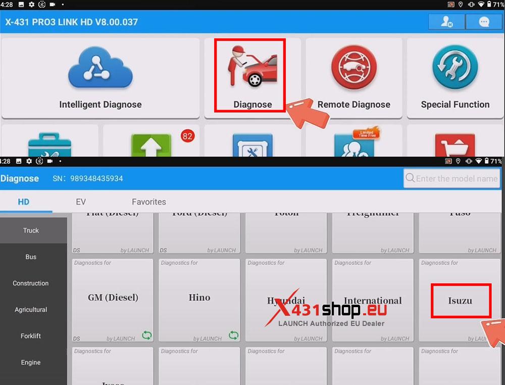 LAUNCH X431 PAD Write VIN for ISUZU TAGA Truck (1)