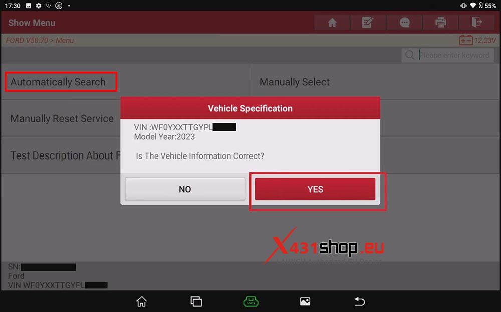 LAUNCH X431 PRO3 V+ ELITE Writes Odometer Value to 2023 Ford Transit (2)