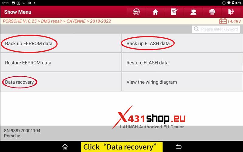 how to fix porsche cayenne bms failure with launch x431 immo plus 11