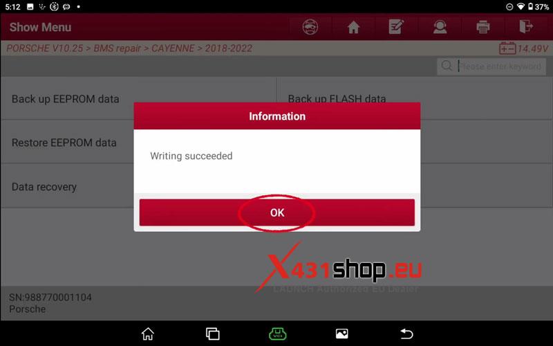 how to fix porsche cayenne bms failure with launch x431 immo plus 12