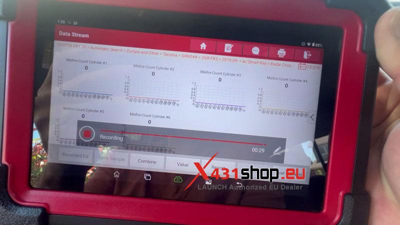 launch x431 crp919e bt review test on a 2023 tacoma misfire case 7