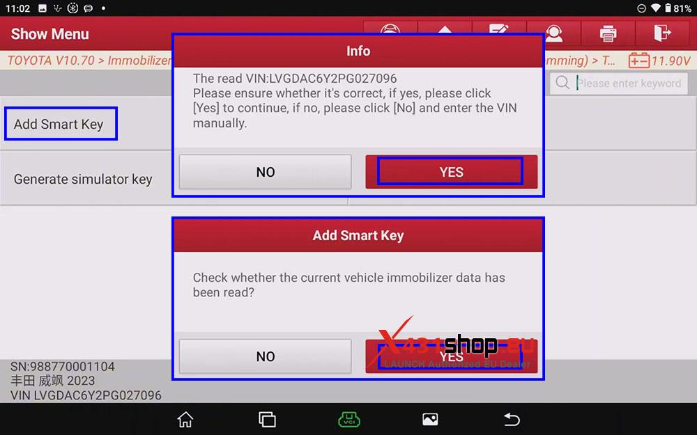 LAUNCH X431 IMMO PLUS Add Keys for 2023 Toyota Venza (11) LAUNCH X431 IMMO PLUS Add Keys for 2023 Toyota Venza (11)