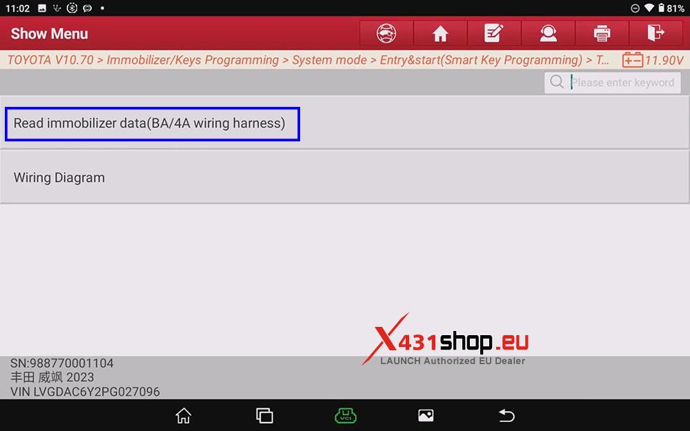 LAUNCH X431 IMMO PLUS Add Keys for 2023 Toyota Venza (9) LAUNCH X431 IMMO PLUS Add Keys for 2023 Toyota Venza (9)