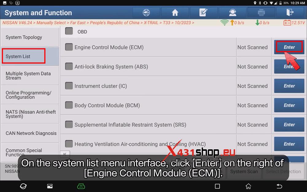 LAUNCH X431 PAD Adjust Target Ignition Timing on Nissan X TRAIL (3)