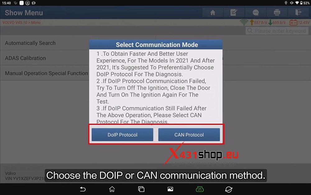 LAUNCH X431 PAD Reset VOLVO XC40 Software After TCAM Backup Battery Change (3)