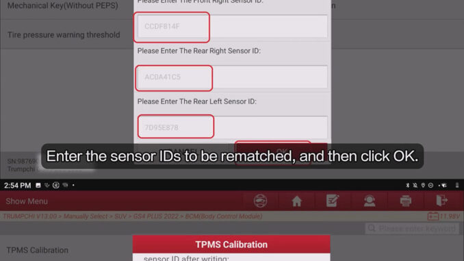 LAUNCH X431 Tool TPMS Calibration on Trumpchi GS4 PLUS (6)