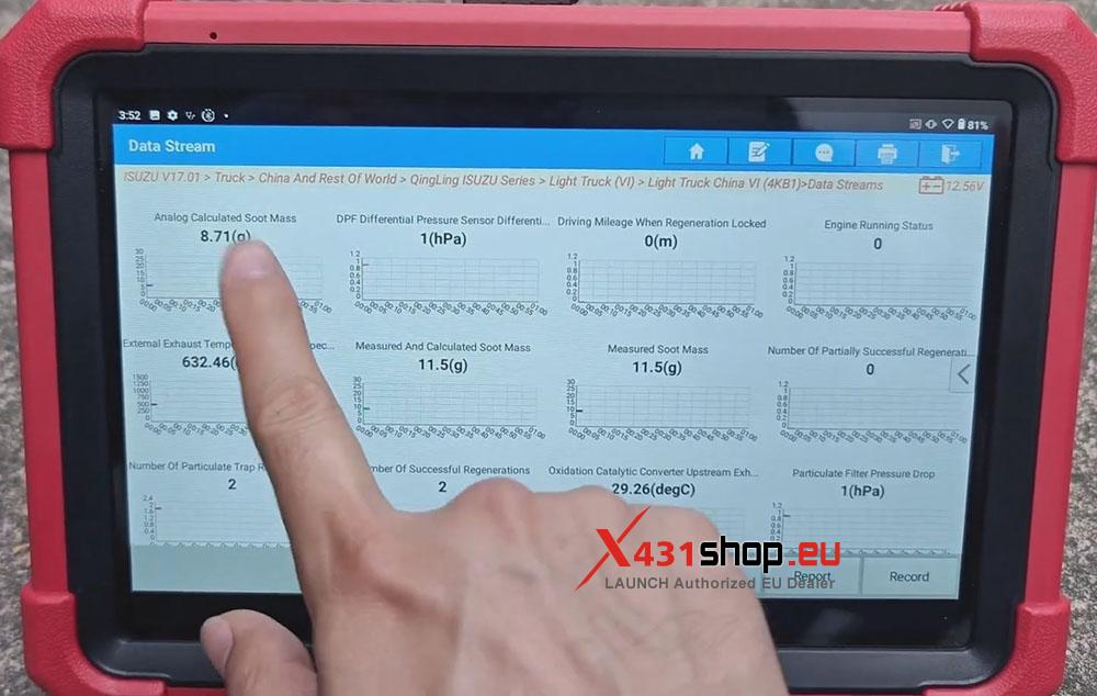LAUNCH X431 Tool Read Data Stream & DTCs on Isuzu Light Truck (10)