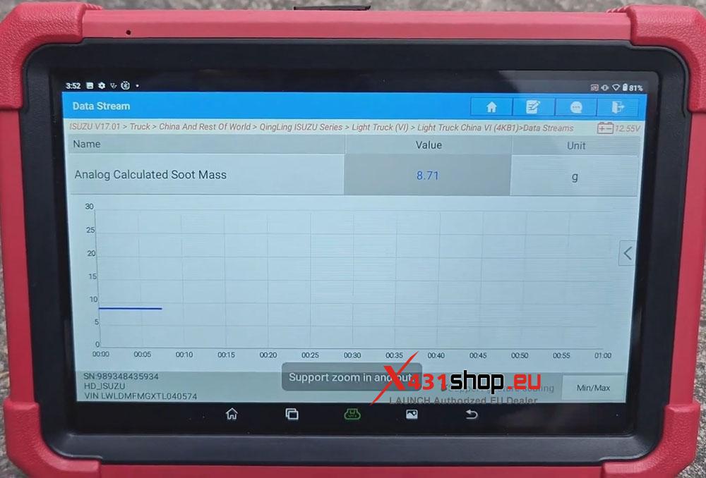 LAUNCH X431 Tool Read Data Stream & DTCs on Isuzu Light Truck (11)