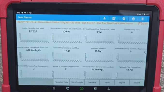 LAUNCH X431 Tool Read Data Stream & DTCs on Isuzu Light Truck (9)
