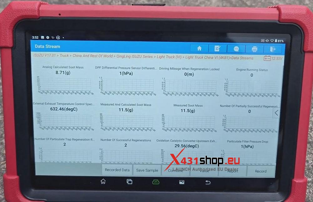 LAUNCH X431 Tool Read Data Stream & DTCs on Isuzu Light Truck (9)