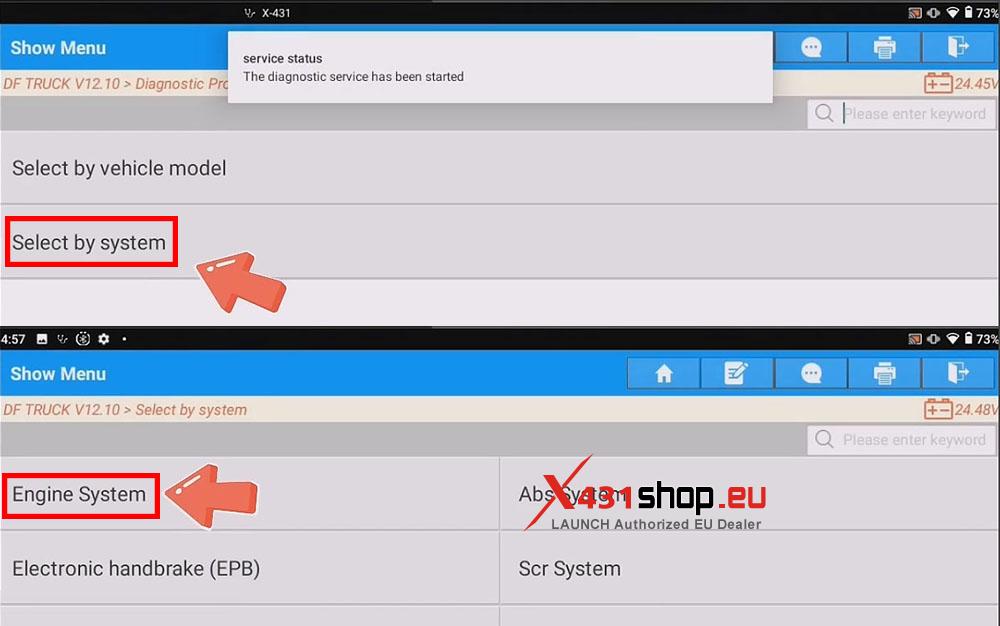 LAUNCH X431 Truck Tool Writes Injector Codes on DF Truck (2)