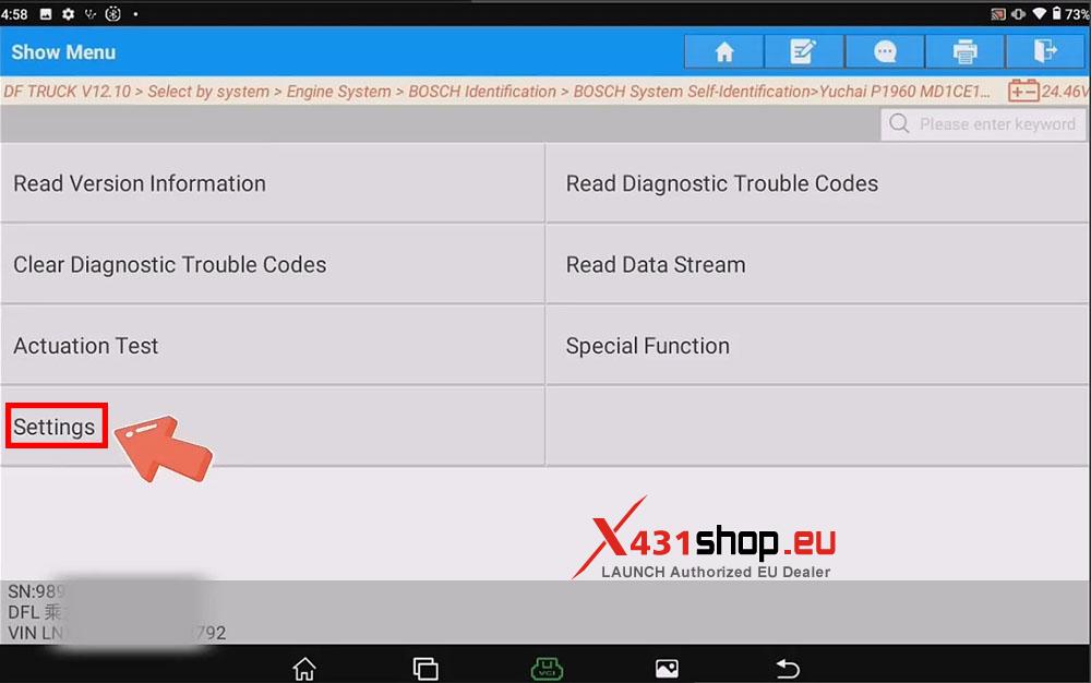 LAUNCH X431 Truck Tool Writes Injector Codes on DF Truck (4)