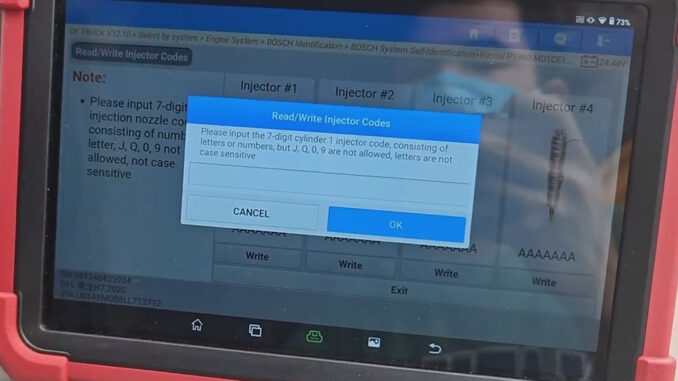 LAUNCH X431 Truck Tool Writes Injector Codes on DF Truck (6)