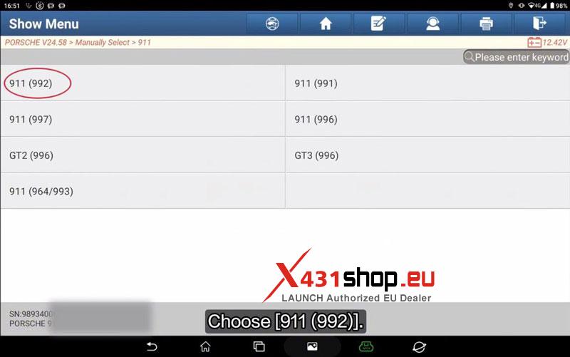 launch x431 guide 2025 porsche 911 992 dme engine adaptation 3