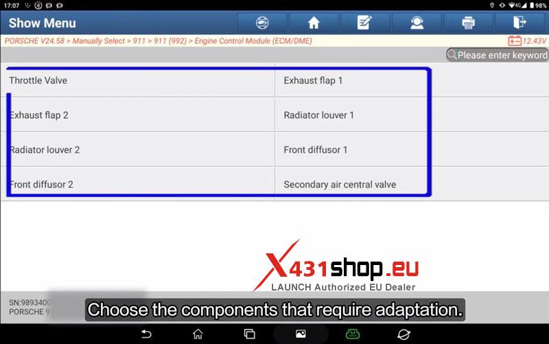 launch x431 guide 2025 porsche 911 992 dme engine adaptation 7