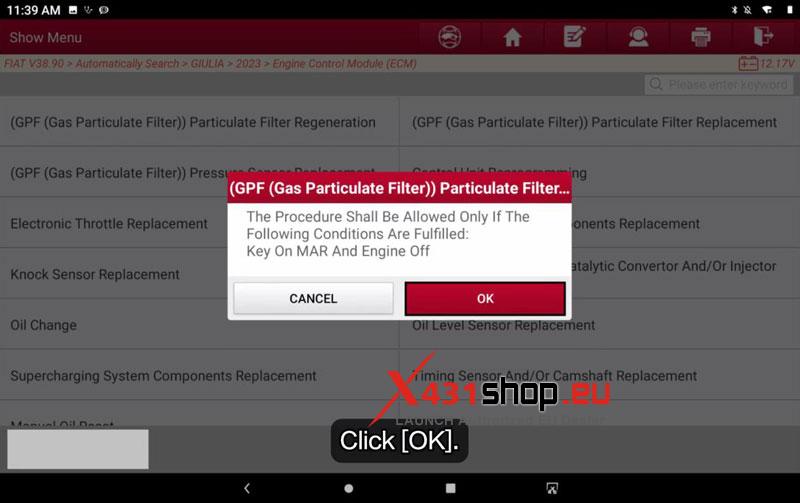 launch x431 pro3 hd resets gpf after replacement on 2023 fiat giulia 9