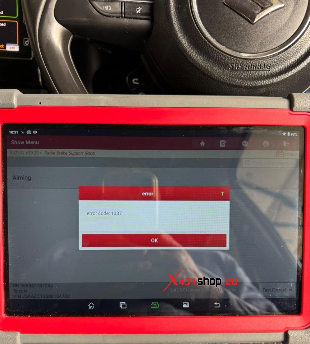 How to resolve ADAS Error Code 1337 on LAUNCH X431 PRO5 (1)