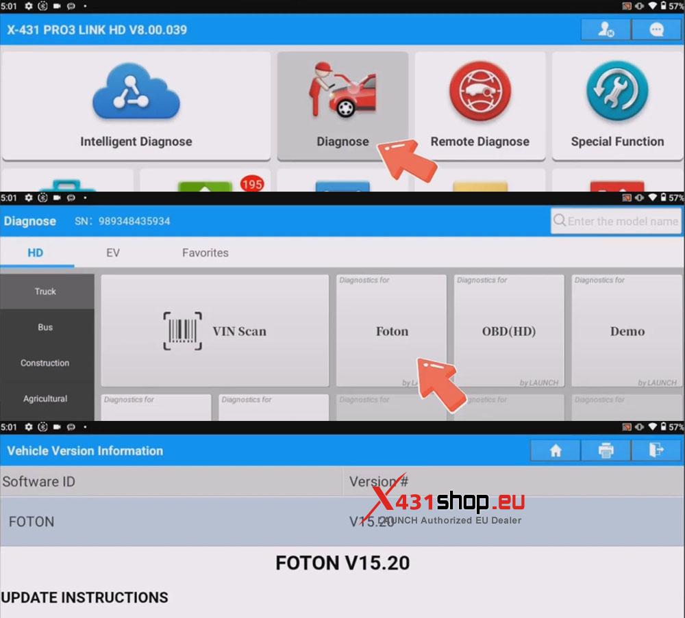 LAUNCH X431 PAD HD Engine State Test on 2020 Foton Aumark (1)