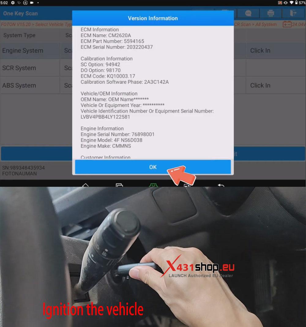 LAUNCH X431 PAD HD Engine State Test on 2020 Foton Aumark (4)