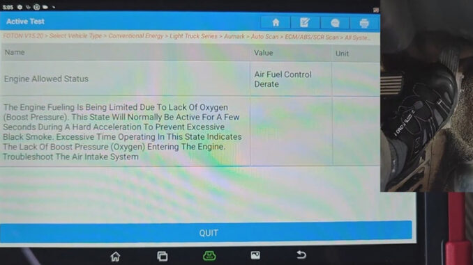 LAUNCH X431 PAD HD Engine State Test on 2020 Foton Aumark (7)