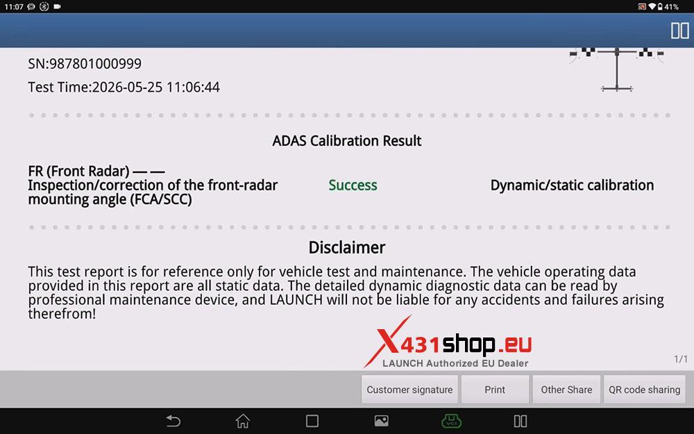 LAUNCH X431 PAD Front Radar Sensor ADAS Calibration on Hyundai Staria (13)