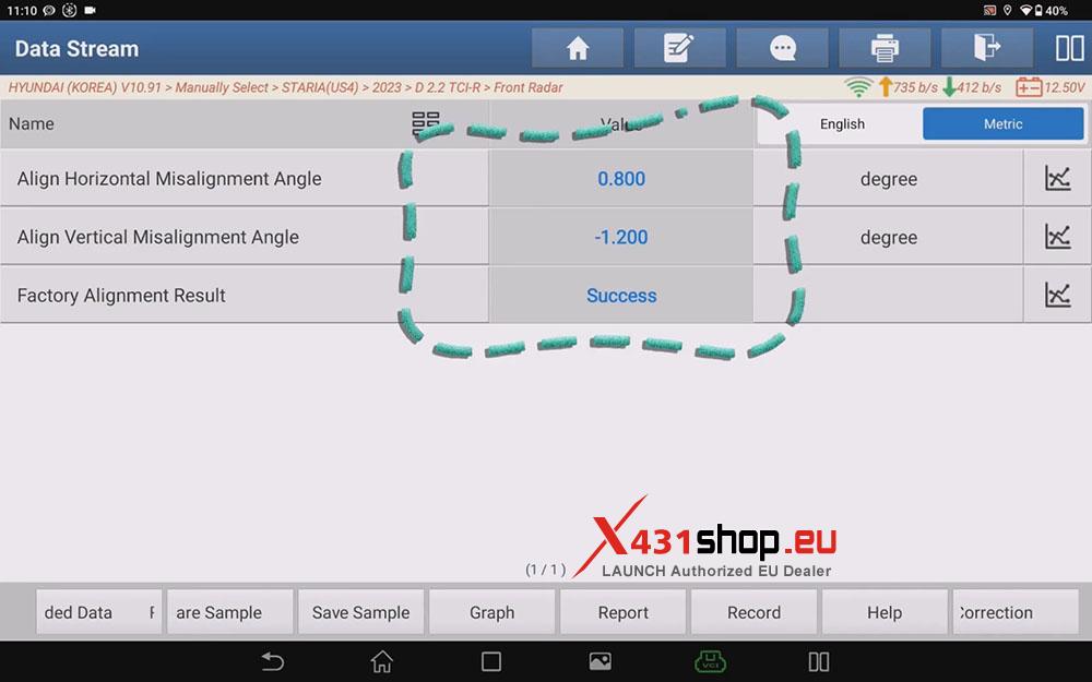 LAUNCH X431 PAD Front Radar Sensor ADAS Calibration on Hyundai Staria (14)