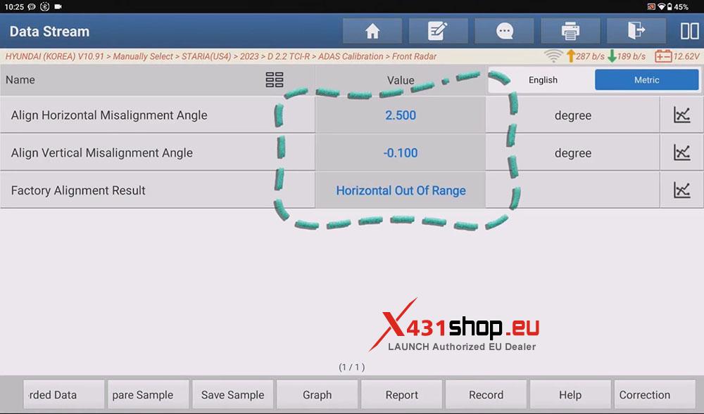 LAUNCH X431 PAD Front Radar Sensor ADAS Calibration on Hyundai Staria (3)