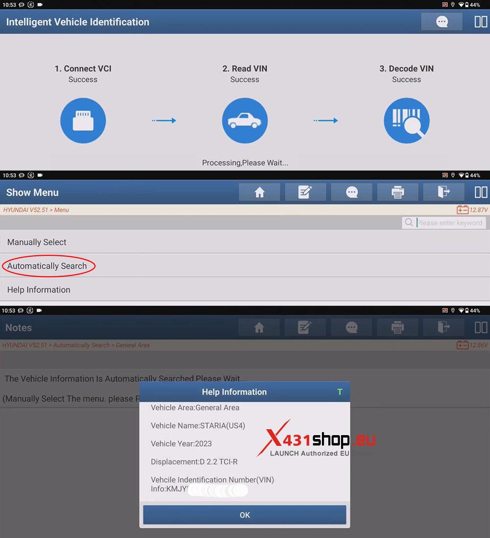 LAUNCH X431 PAD Front Radar Sensor ADAS Calibration on Hyundai Staria (5)