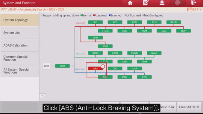 LAUNCH X431 Calibrate Longitudinal and Lateral Sensor on FIAT 500X (5)